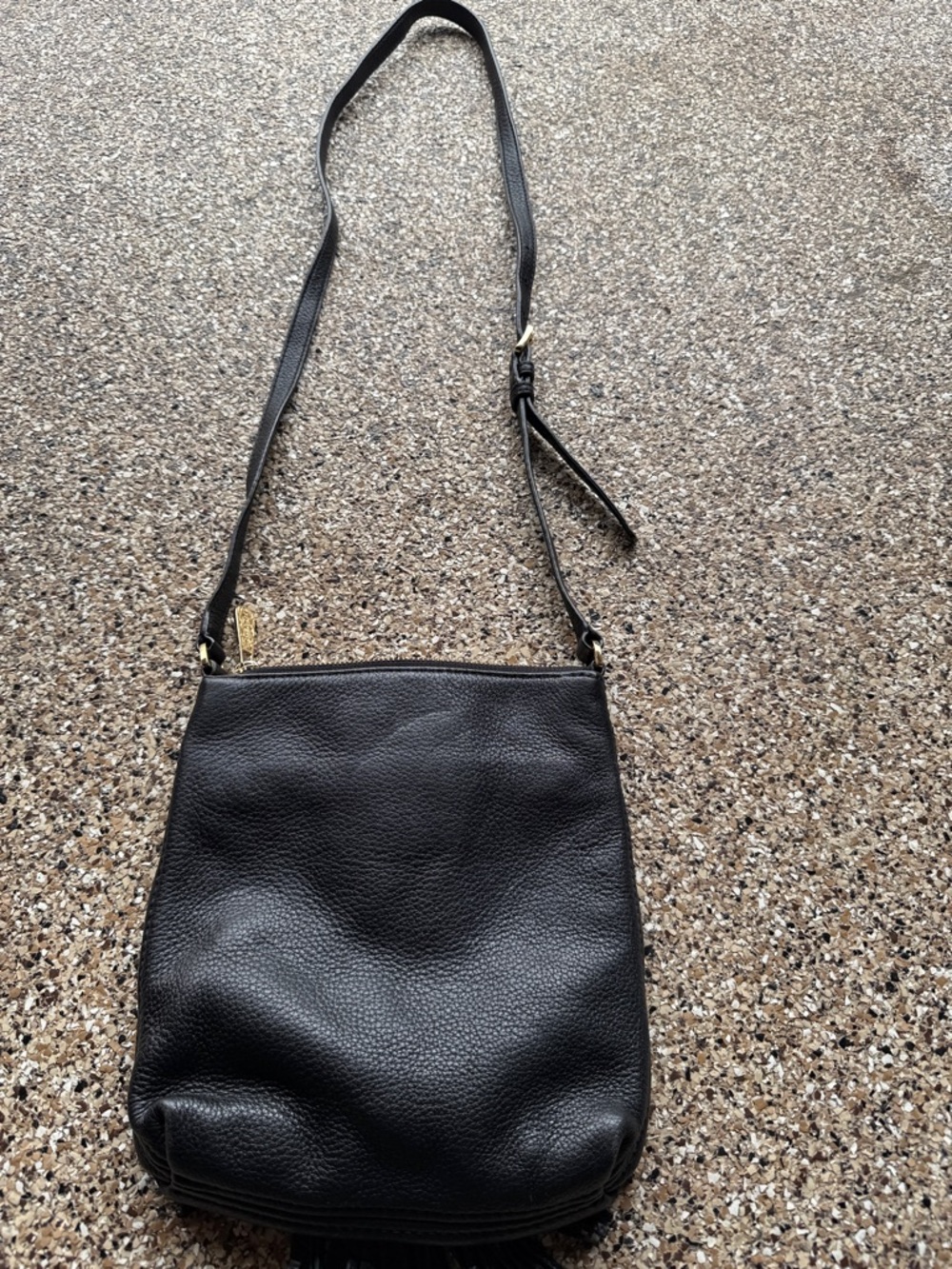 Michael Kors Black Leather Tassel Crossbody - Picture 4 of 6